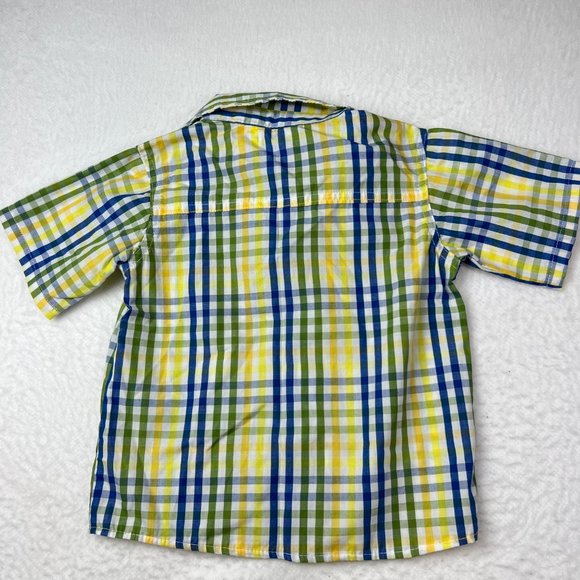 Little Rebels Toddler Plaid Shirt Sz 3T Tropical Ocean Shark Patrol - Picture 2 of 4